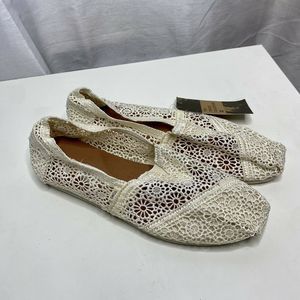 New Toms Womens Size 10 Winter White Lace Shoes